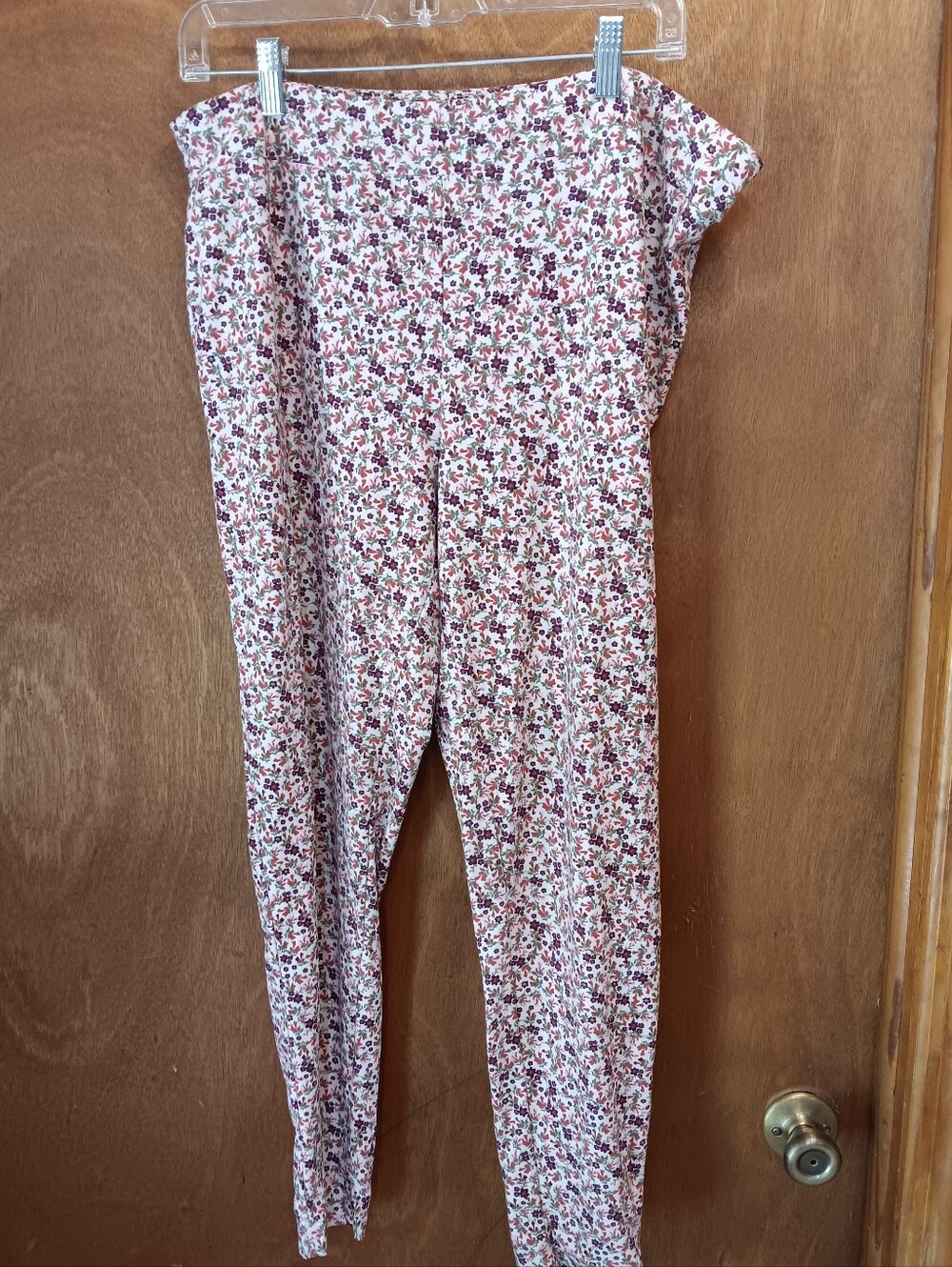 terra & Sky Pink Floral Womans Leggings Bottoms